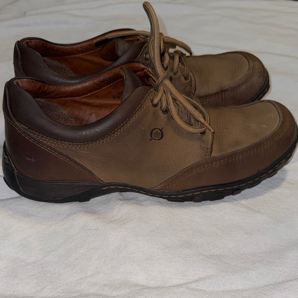 Born Men's Two-Tone Brown Leather Lace-Up Oxfords